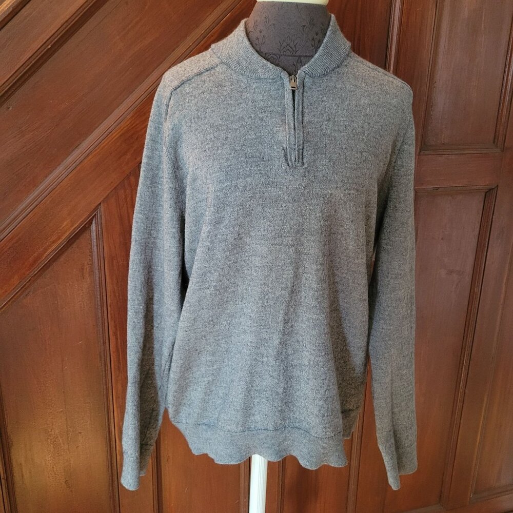 Express Gray Merino Wool Blend Half-Zip Sweater Size XXL